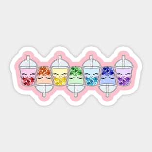 Boba Tea Rainbow Line Sticker